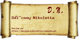 Décsey Nikoletta névjegykártya