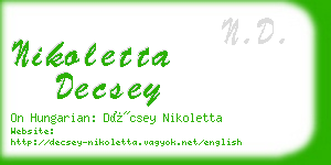 nikoletta decsey business card